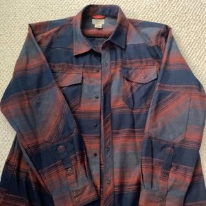 LL Bean Snap Up Flannel Button Down